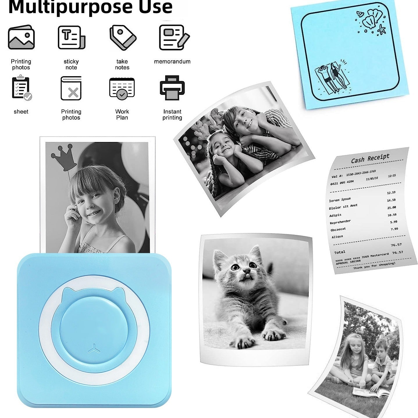 Pocket Mini (Bluetooth, Photo, Information Label) Thermal Printer